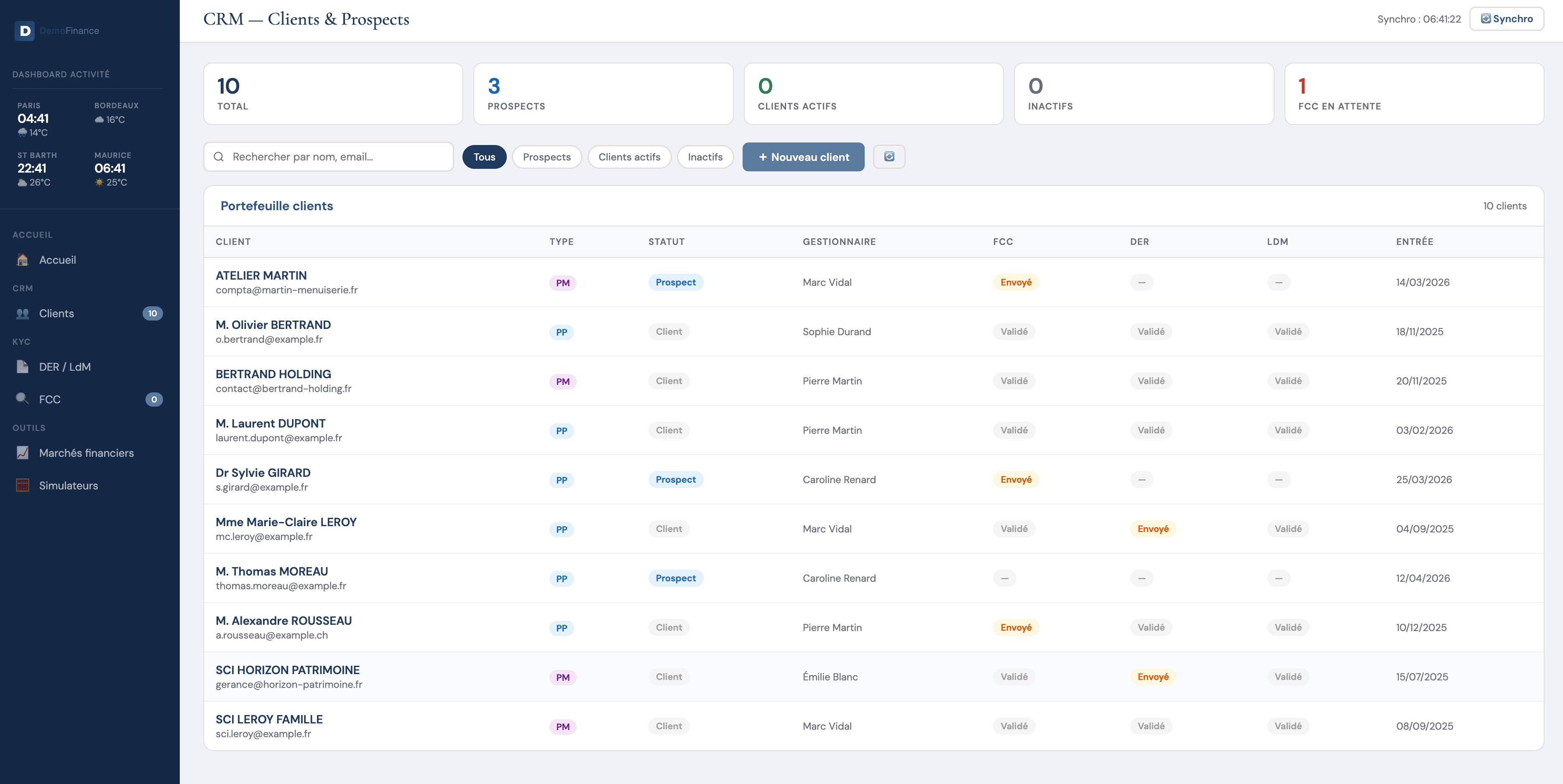 CRM clients & prospects